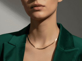 Sleek Gold Herringbone Necklace